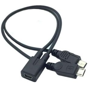 Mini USB Splitter Cable, Mini USB 1 Female to 2 Mini USB Male Y Splitter Charging Cable for in Digital Products and Computer Peripherals 0.25m/10inch (1Pcs) (Mini F/2M) in Kuwait