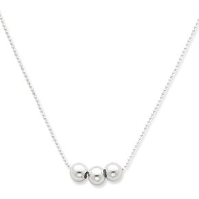 Sonia Jewels 925 Sterling Silver 3 Bead Necklace Chain