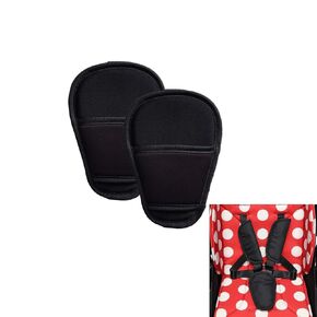2 Pack Baby Stroller Seatbelt Crotch Cushion Car Seat Belt Strap Covers for Baby Stroller Universal Pram Belt Pads for Baby Car Seat Pushchair Seat Belt Crotch Covers for Baby (Black)