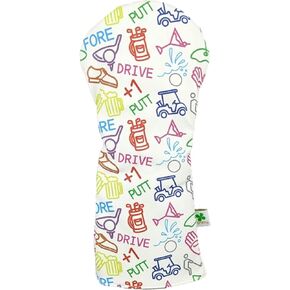 Limited Edition Golf Icons Pattern - Driver Head Cover - Tour Quality Golf Club Cover - Style and Customize Your Golf Bag