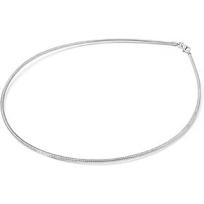 Sterling Silver Round Omega Snake Chain 1.6mm Solid 925 Italy Wire Necklace