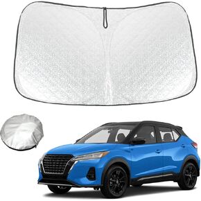 Thickest Foldable Windshield Sun Shade fit for Nissan Kicks 2024 2023 2022 2021 2020 2019 2018, Front Window Sunshade Sun Visor Cover Blocks UV Rays Keep Your Car Cooler