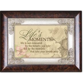 Cottage Garden Life Measured by Moments Burlwood Jewelry Music Box Plays You Light Up My Life