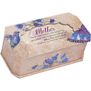 Cottage Garden Mother Incredible Person Butterfly and Bird Glitter Music Box Plays Amazing Grace