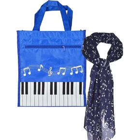MEANT2TOBE Music Lover Gifts, Music Gift for Piano Teachers and Musicians, Music Gifts, Music Teacher Gifts for Women, Gifts for Music Teachers, Musical Notes Print Scarf, Piano Keys Handbag