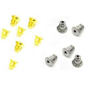 Honbay Bullet Clutch Earring Backs, 200pcs Earrings Findings Earring Safety Backs, Hypo Allergenic (6x5mm)