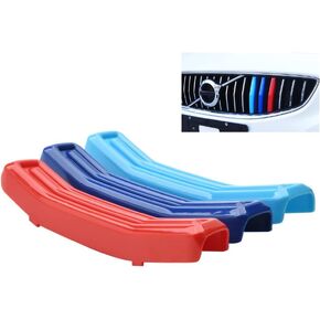 SANRILY Multicolor Grille Decoration Insert Trims Compatible with Volvo S60 V60 2020 2021 Front Grill Cover (Blue/Yellow/Blue)