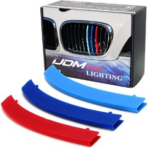 iJDMTOY Exact Fit ///M-Colored Grille Insert Trims Compatible With 1995-2003 BMW E39 5 Series Kidney Grille w/ 10-Beam