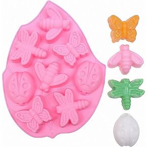 Insects Soap Mold - MoldFun Butterfly Bee Dragonfly Ladybug Silicone Mold for Bath Bomb, Lotion Bars, Chocolate, Candy, Jello, Crayon, Baking Cupcake, Muffin, Wax