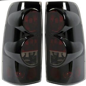 Tail Light Compatible With 1999-2006 Chevy Silverado 1500 2500 3500 2007 Classic,1999-2002 GMC Sierra 1500 2500 3500 Taillight Replacement Left Driver & Right Passenger Side, Black/Smoke