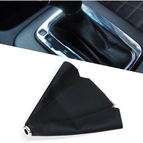 1 PC Car Gear Lever Dust Cover, Leather Gear Lever Shifter Head Cover, Car Gear Cover Shifter Protector, Universal Transmission Boot Cover for Manual Shifter Most Cars (Black)