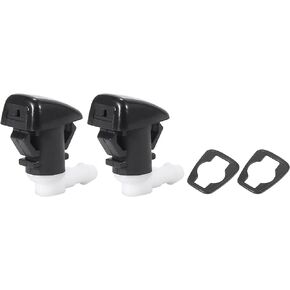 ACROPIX Front Windshield Wiper Nozzles for Dodge Durango with Gaskets - Pack of 2 Black