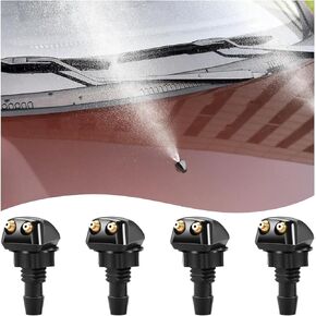 Kewucn 2PCS Front Windshield Washer Nozzles, Auto Windshield Washer Nozzles Replacement Parts, Straight Pillar Double-Hole Wiper Sprayer Kit, Universal for Most Car, SUV, Truck