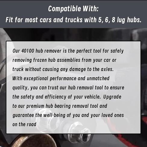 مجموعة أدوات إزالة المحور العالمي 40100 - أداة إزالة محمل المحور المتوافقة مع معظم مجموعات المحور 5 و6 و8 في السيارات والشاحنات in Kuwait