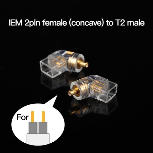 IPX T2 to MMCX Adapter for UE, Westone, Etymotic, 64 Audio, IEM Bluetooth Adapter, T2 Male to MMCX / 0.78mm 2Pin Female (T2 to MMCX) in Kuwait