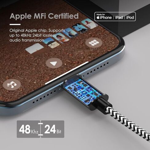 محول Lightning إلى 3.5 ملم [معتمد من Apple MFi] محول مقبس سماعة رأس iPhone كابل صوت Lightning إلى 3.5 ملم لهاتف iPhone 14/14 Pro/13/13 Pro/13 Pro Max/12/12 Pro/12 Pro Max/11/11 Pro/ اكس/اكس ار/اكس اس/ in Kuwait