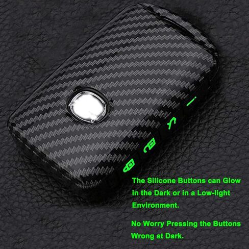 Key Fob Cover Case fit for Mazda 3 Hatchback, Mazda CX4 CX5 CX8 CX9 CX-30 6 WAZSKE11D01 ABS Carbon Fiber Pattern in Saudi Arabia