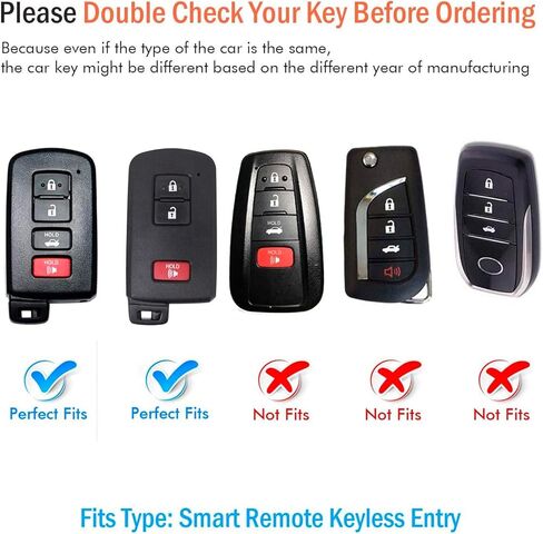Sindeda for Toyota Key fob Cover with Leather Keychain,Soft TPU Full Cover Protection Key Case for Toyota Corolla, Camry, Avalon, Rav 4, Highlander Key Fob Shell (Blue)… in Saudi Arabia