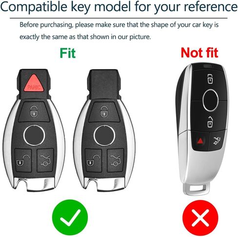 Lcyam Soft Car Key Fob Cover Case Metallic Grey Fits for Mercedes Benz C E M S CLS CLK GLK GLC G Class CLA GLK350 GLA250 C300 AMG GLC300 in Saudi Arabia