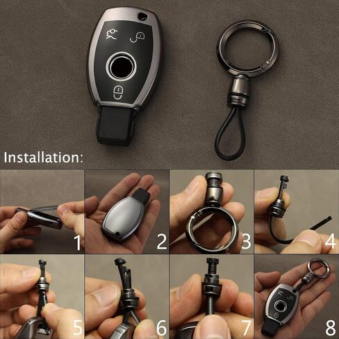 Lcyam Soft Car Key Fob Cover Case Metallic Grey Fits for Mercedes Benz C E M S CLS CLK GLK GLC G Class CLA GLK350 GLA250 C300 AMG GLC300 in Saudi Arabia