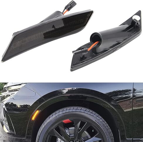 NJSBYL Blazer Side Marker Light Kits for 2019-2021 Chevy Blazer Clear Lens Amber LED Turn Signal Lamps Lights Kits Chevy Blazer Wheel Full LED Bumper Sidemarker Lamps Replacement in Saudi Arabia