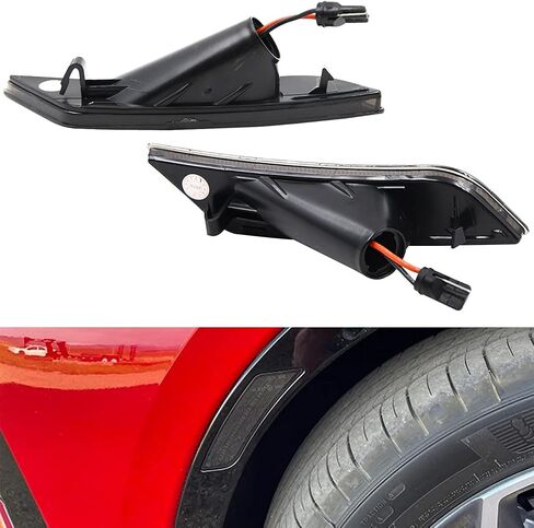 NJSBYL Blazer Side Marker Light Kits for 2019-2021 Chevy Blazer Clear Lens Amber LED Turn Signal Lamps Lights Kits Chevy Blazer Wheel Full LED Bumper Sidemarker Lamps Replacement in Saudi Arabia
