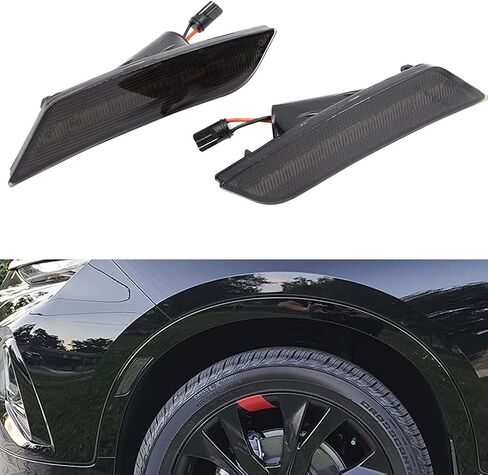 NJSBYL Blazer Side Marker Light Kits for 2019-2021 Chevy Blazer Clear Lens Amber LED Turn Signal Lamps Lights Kits Chevy Blazer Wheel Full LED Bumper Sidemarker Lamps Replacement in Saudi Arabia