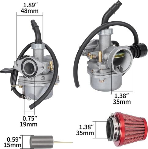 مكربن ​​RUTU PZ19 19 مم مع طقم فلتر هواء 35 مم لـ 50cc 70cc 90cc 110cc 125cc Peace Eagle Cool Sport Sunl NST TaoTao Redcat Coolsport Loncin Clone ATV أجزاء رباعية in Saudi Arabia