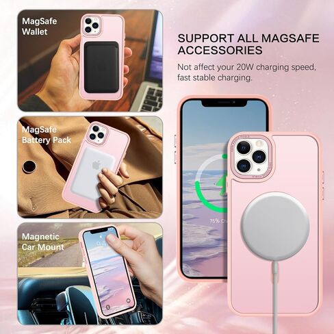 BENTOBEN for iPhone 11 Pro Case 2019 [Compatible with Magsafe] Translucent Matte Magnetic Phone Case iPhone 11 Pro 5.8" Slim Thin Shockproof Bumper Women Men Protective Cases Cover, Black in Saudi Arabia