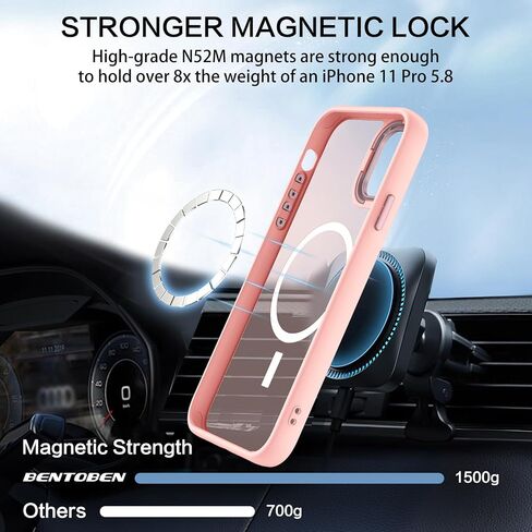 BENTOBEN for iPhone 11 Pro Case 2019 [Compatible with Magsafe] Translucent Matte Magnetic Phone Case iPhone 11 Pro 5.8" Slim Thin Shockproof Bumper Women Men Protective Cases Cover, Black in Saudi Arabia