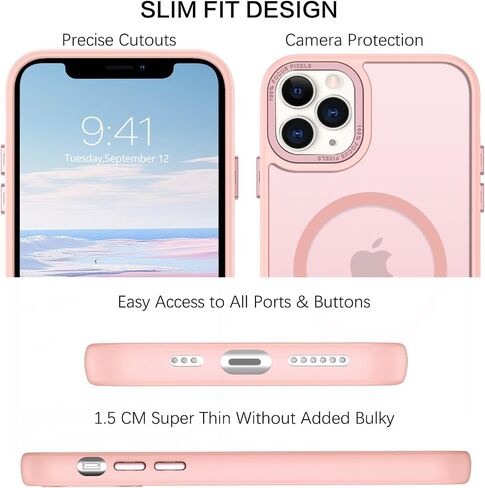 BENTOBEN for iPhone 11 Pro Case 2019 [Compatible with Magsafe] Translucent Matte Magnetic Phone Case iPhone 11 Pro 5.8" Slim Thin Shockproof Bumper Women Men Protective Cases Cover, Black in Saudi Arabia