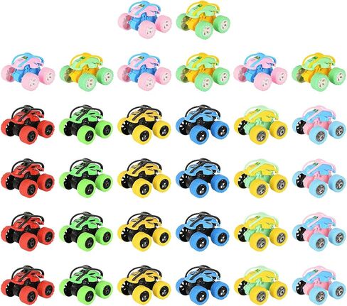 JaLyKa 32 Pcs Trucks Toy Car Friction Powered Pull Back Vehicles Cars Mini 360 Degree Rotation 4 Wheels Drive Car Toy Set,Teenager Stunt Toy Classroom Reward Toy Set (First Edition) in Saudi Arabia