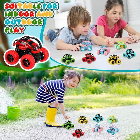 JaLyKa 32 Pcs Trucks Toy Car Friction Powered Pull Back Vehicles Cars Mini 360 Degree Rotation 4 Wheels Drive Car Toy Set,Teenager Stunt Toy Classroom Reward Toy Set (First Edition) in Saudi Arabia