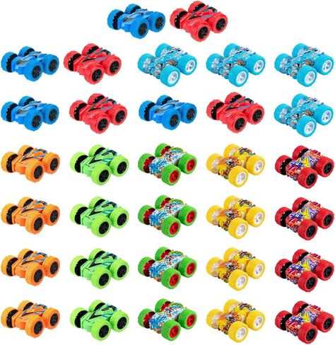 JaLyKa 32 Pcs Trucks Toy Car Friction Powered Pull Back Vehicles Cars Mini 360 Degree Rotation 4 Wheels Drive Car Toy Set,Teenager Stunt Toy Classroom Reward Toy Set (First Edition) in Saudi Arabia