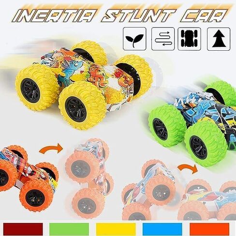 JaLyKa 32 Pcs Trucks Toy Car Friction Powered Pull Back Vehicles Cars Mini 360 Degree Rotation 4 Wheels Drive Car Toy Set,Teenager Stunt Toy Classroom Reward Toy Set (First Edition) in Saudi Arabia