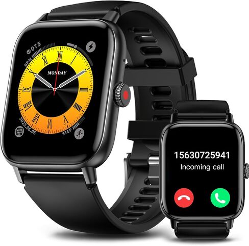 Smart Watch for Men Women with Bluetooth Call, Activity Fitness Tracker Heart Rate Sleep Monitor Pedometer,1.85" Touch Screen with 100+ Sport Modes, IP67 Waterproof Smartwatch for Android iOS in Saudi Arabia