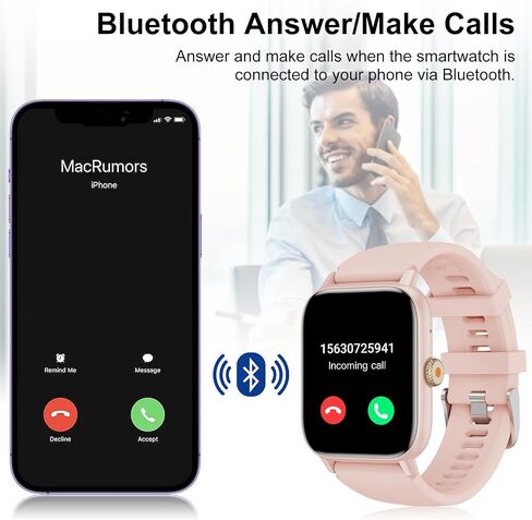 Smart Watch for Men Women with Bluetooth Call, Activity Fitness Tracker Heart Rate Sleep Monitor Pedometer,1.85" Touch Screen with 100+ Sport Modes, IP67 Waterproof Smartwatch for Android iOS in Saudi Arabia