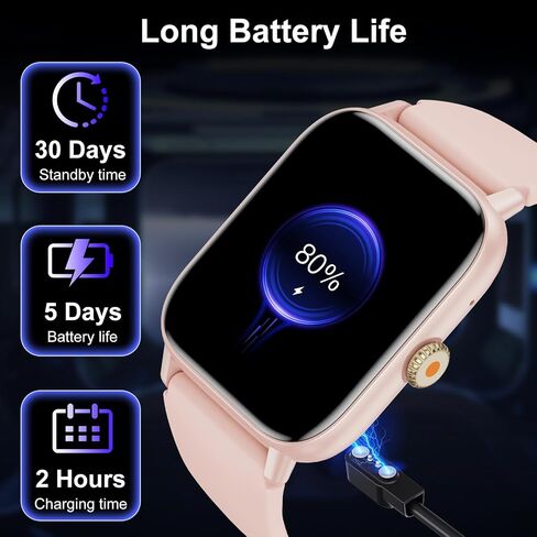 Smart Watch for Men Women with Bluetooth Call, Activity Fitness Tracker Heart Rate Sleep Monitor Pedometer,1.85" Touch Screen with 100+ Sport Modes, IP67 Waterproof Smartwatch for Android iOS in Saudi Arabia