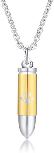 Stainless Steel The Bullet Urn Necklace for The Dog paw Keepsake Memorial Cremation Jewelry in Saudi Arabia