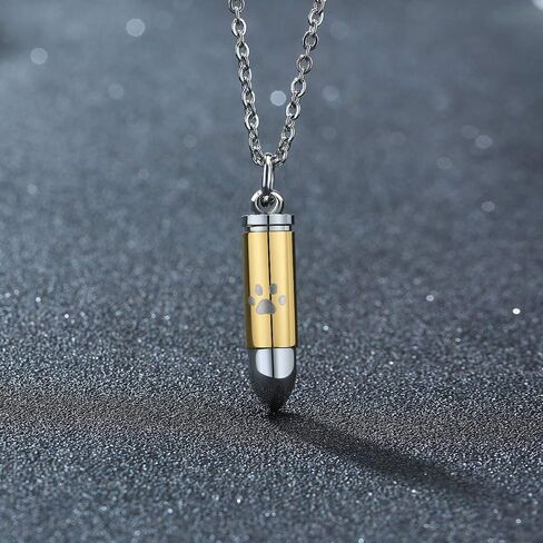 Stainless Steel The Bullet Urn Necklace for The Dog paw Keepsake Memorial Cremation Jewelry in Saudi Arabia