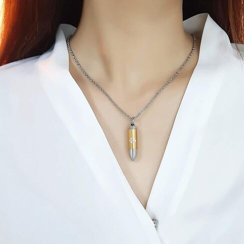 Stainless Steel The Bullet Urn Necklace for The Dog paw Keepsake Memorial Cremation Jewelry in Saudi Arabia