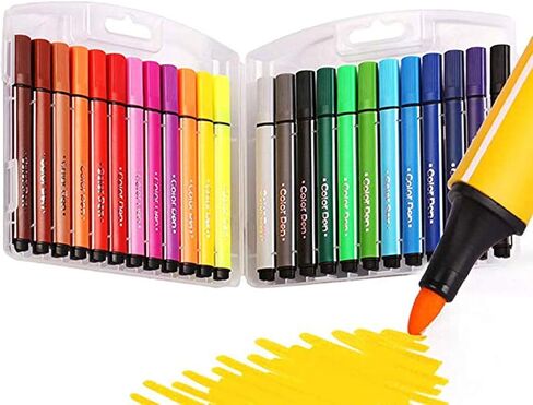 SAYEEC Washable Markers for Kids,Coloring Pens With Medium Tip Portable Box Set 48 Colors Art Pen Supply for Drawing Sketching in Saudi Arabia