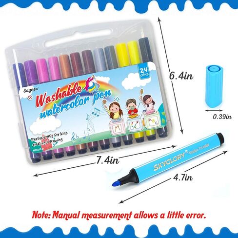 SAYEEC Washable Markers for Kids,Coloring Pens With Medium Tip Portable Box Set 48 Colors Art Pen Supply for Drawing Sketching in Saudi Arabia