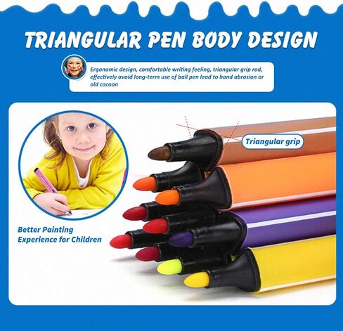 SAYEEC Washable Markers for Kids,Coloring Pens With Medium Tip Portable Box Set 48 Colors Art Pen Supply for Drawing Sketching in Saudi Arabia
