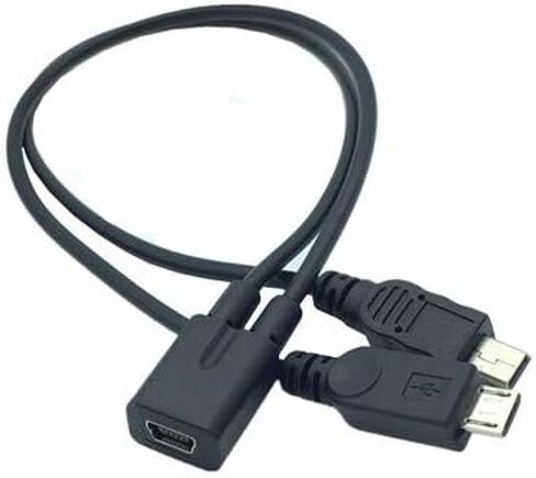 Mini USB Splitter Cable, Mini USB 1 Female to 2 Mini USB Male Y Splitter Charging Cable for in Digital Products and Computer Peripherals 0.25m/10inch (1Pcs) (Mini F/2M) in Kuwait