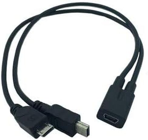 Mini USB Splitter Cable, Mini USB 1 Female to 2 Mini USB Male Y Splitter Charging Cable for in Digital Products and Computer Peripherals 0.25m/10inch (1Pcs) (Mini F/2M) in Kuwait