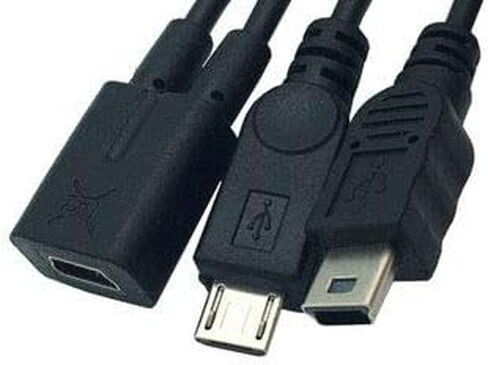 Mini USB Splitter Cable, Mini USB 1 Female to 2 Mini USB Male Y Splitter Charging Cable for in Digital Products and Computer Peripherals 0.25m/10inch (1Pcs) (Mini F/2M) in Kuwait