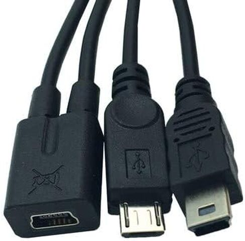 Mini USB Splitter Cable, Mini USB 1 Female to 2 Mini USB Male Y Splitter Charging Cable for in Digital Products and Computer Peripherals 0.25m/10inch (1Pcs) (Mini F/2M) in Kuwait