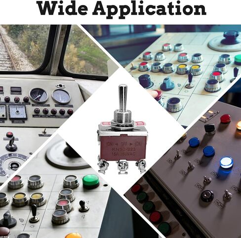 Momentary Toggle Switch,15A 250VAC Metal Switch (ON)-Off-(ON) with Weatherproof Boot Cap 6 Pin Marine Toggle Switch for Boat Auto Air Train-6Pack KN3C-223 in Saudi Arabia