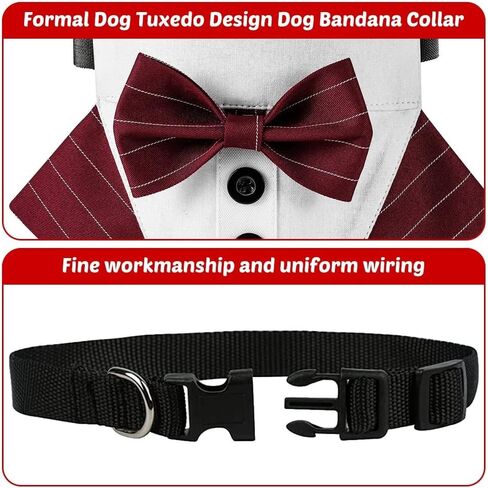 Dog Bowtie Bandana, Adjustable Formal Dog Tuxedo Collar with Bow Tie Pet Bowtie Collar for Boy Dog Wedding Grooming Birthday Party in Saudi Arabia
